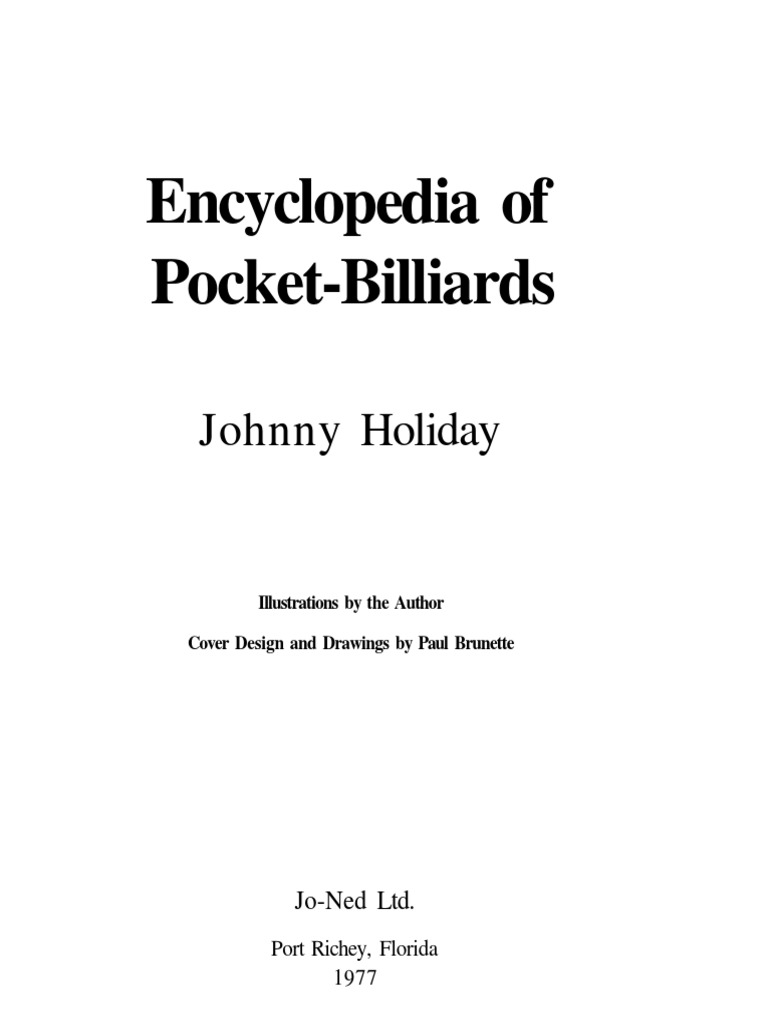 Encyclopedia of Pocket Billiards PDF Pool (Cue Sports) Knowledge