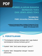 Pembelajaran Bahasa Berbasis Teks Dan Jenis-Jenis Teks