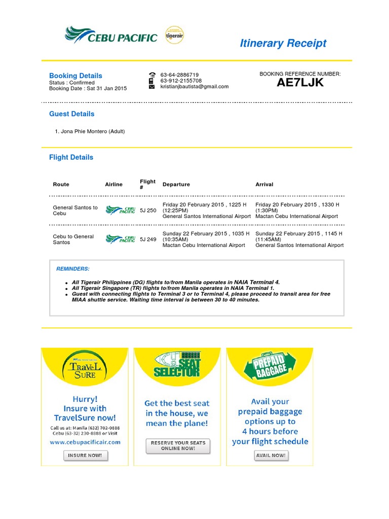 Ticket Cebu Aviation Transport