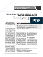 Demora en Las Sanciones Menores Al Cese Temporal Y La Destitución