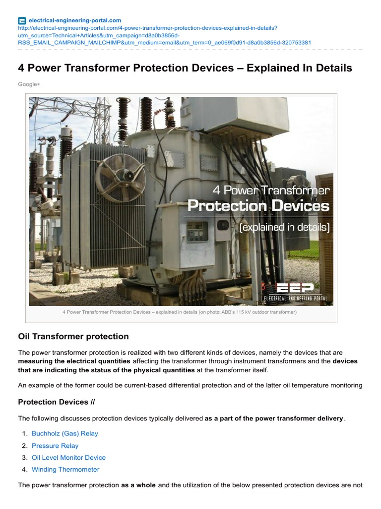 Power Transformer Protection Devices Transformer Thermometer