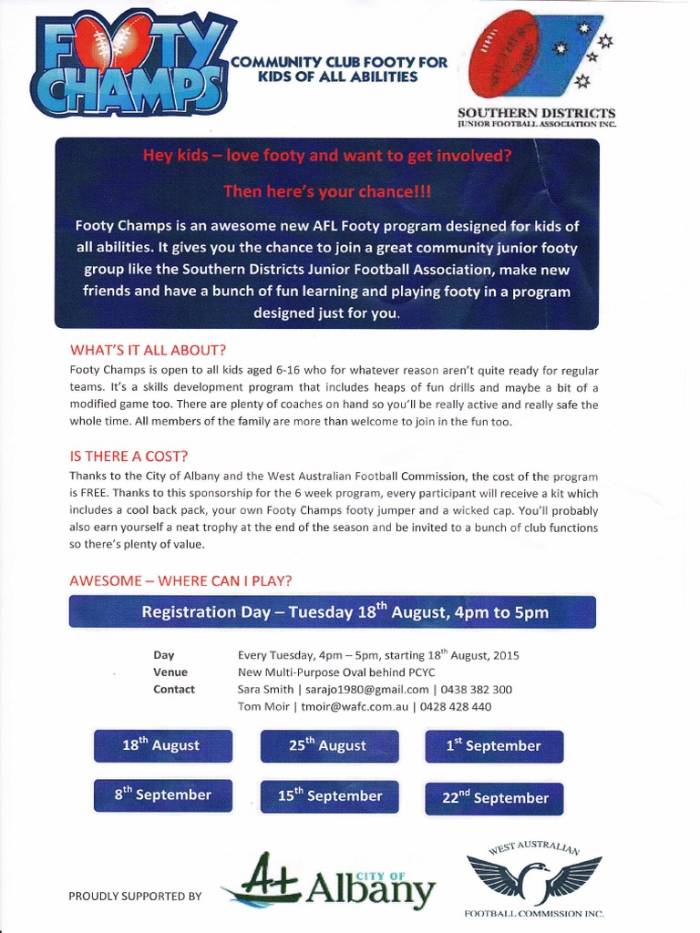 Free Footy Skills Program for Kids | PDF | Sports & Recreation ...