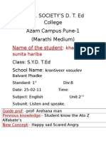 M.C.E. Society'S D. T. Ed College Azam Campus Pune-1 (Marathi Medium)