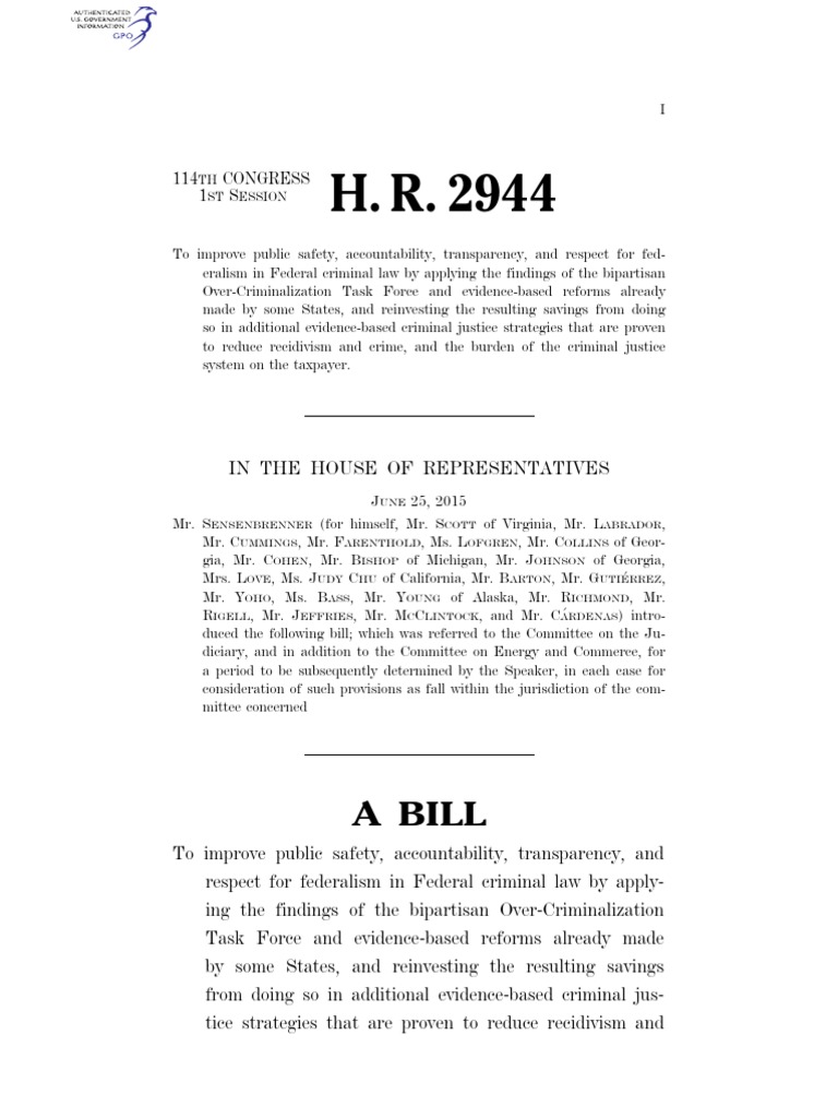 SAFE Justice Act PDF Probation Mandatory Sentencing