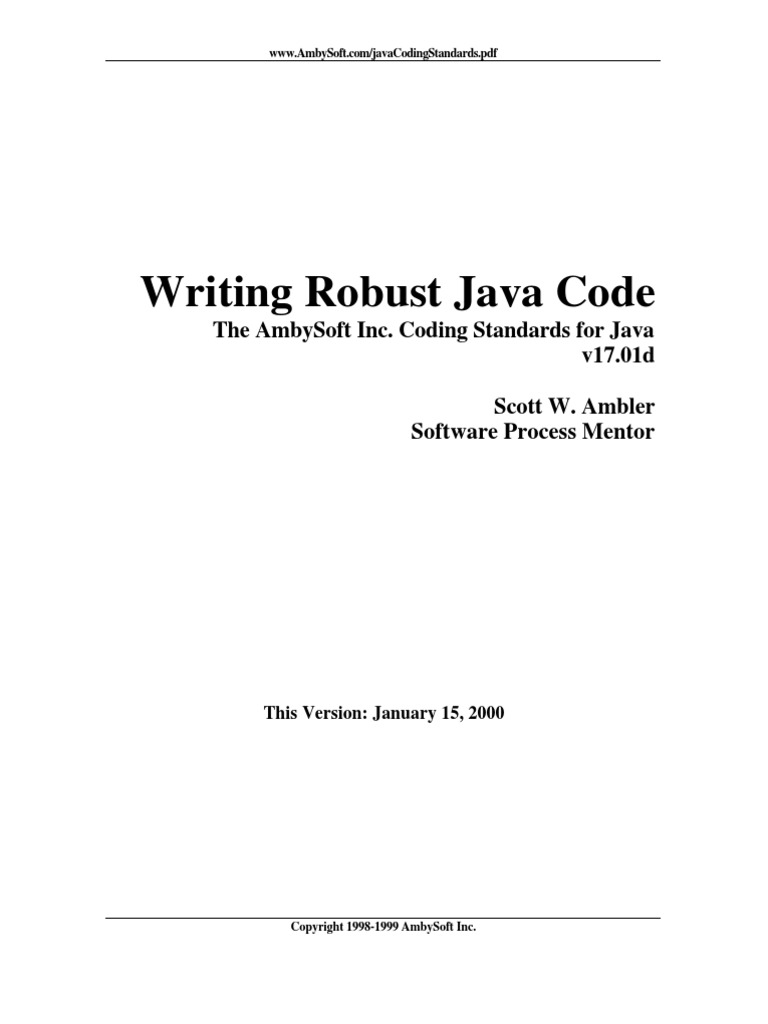 Java Coding Standards | PDF | Method (Computer Programming) | Class ...