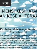 Dimensi Kesihatan & Kesejahteraan