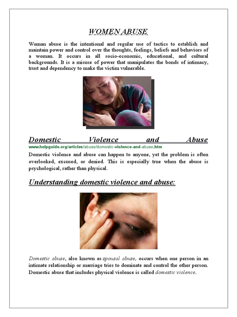 Women Abuse: Domestic Violence and Abuse | PDF | Domestic Violence ...