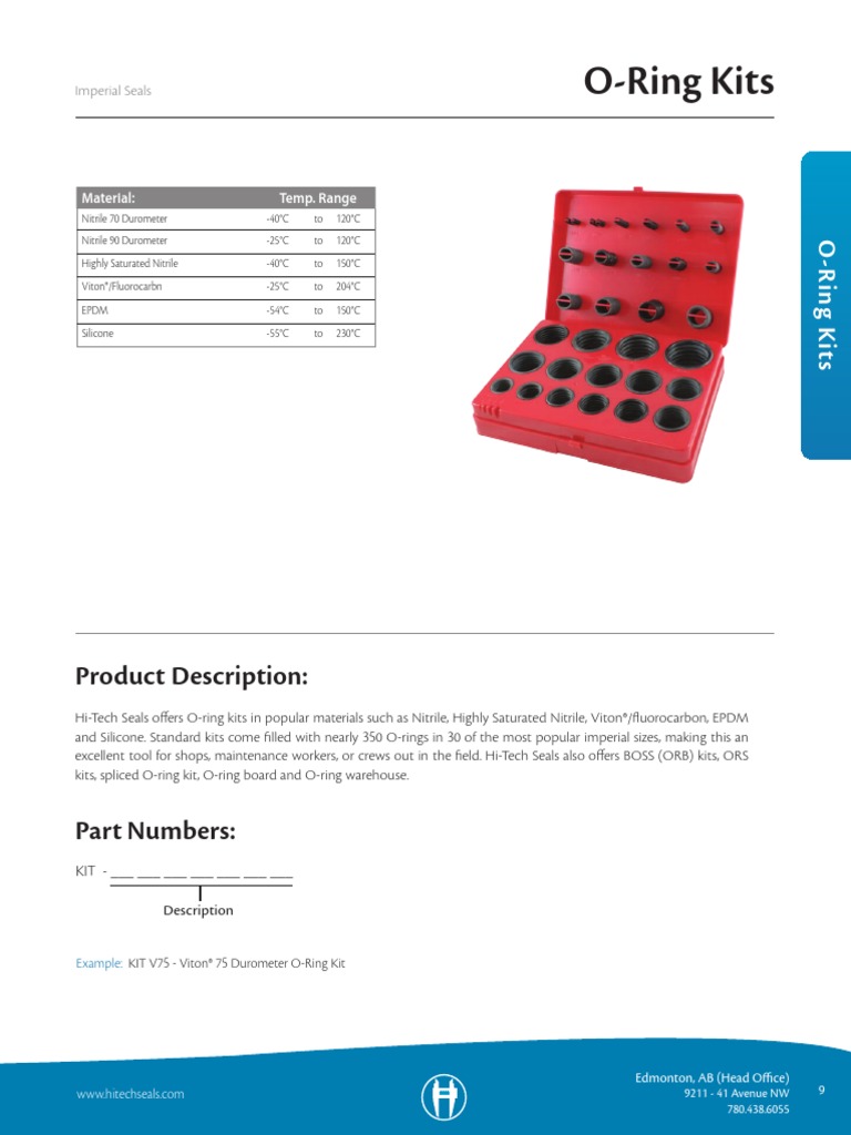O-Ring Kits: Product Description | PDF | Joining | Industrial Processes