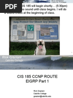 Cis185 ROUTE Lecture2 EIGRP Part1