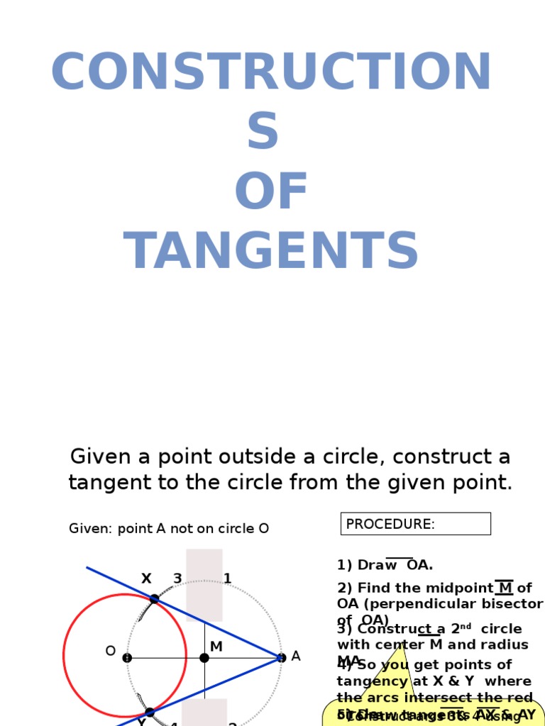 Tangent and Circle Construction Guide | PDF | Teaching Methods & Materials