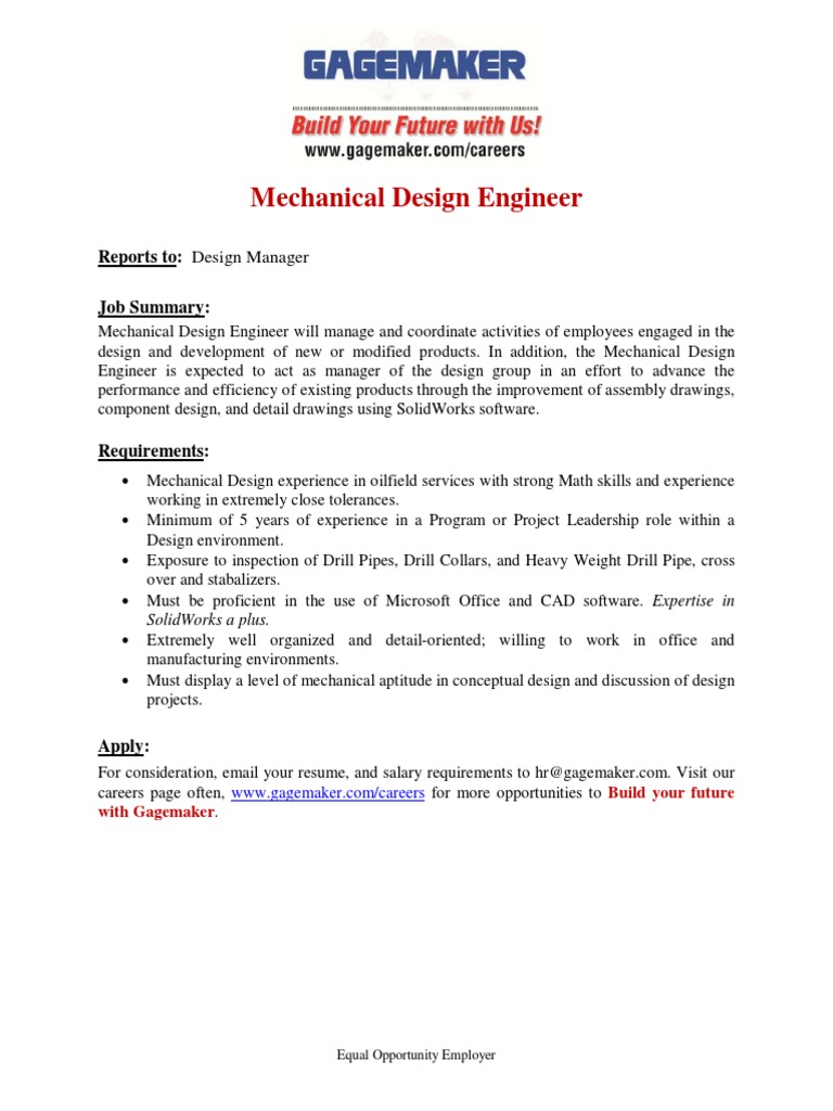 Mechanical Design Engineer | PDF