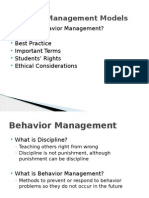 Behavior Management Models