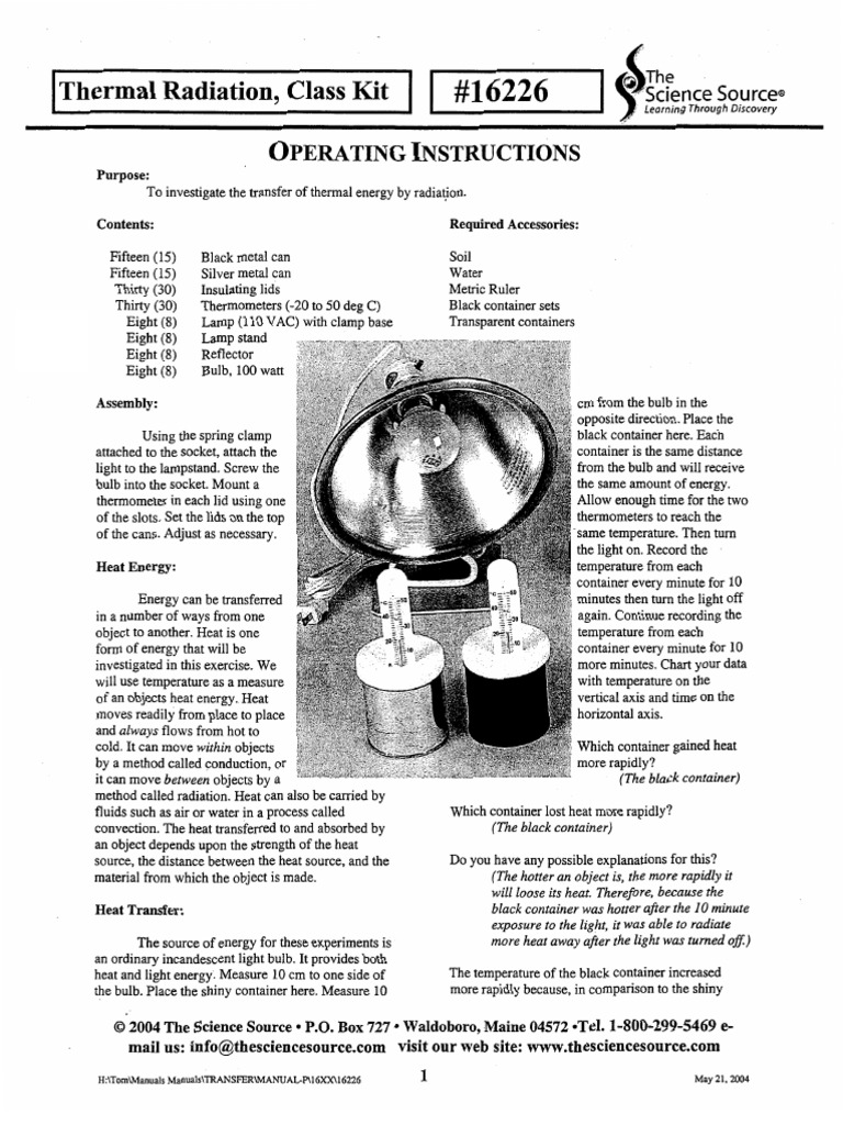 Thermal Radiation Lab | PDF