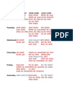 Term IV Timetable