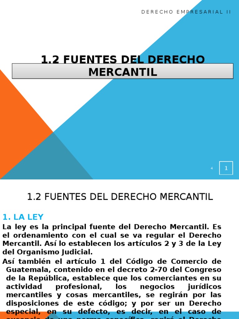 1... Fuentes y Conceptos Del Derecho Mercantil | PDF | Fuentes del ...