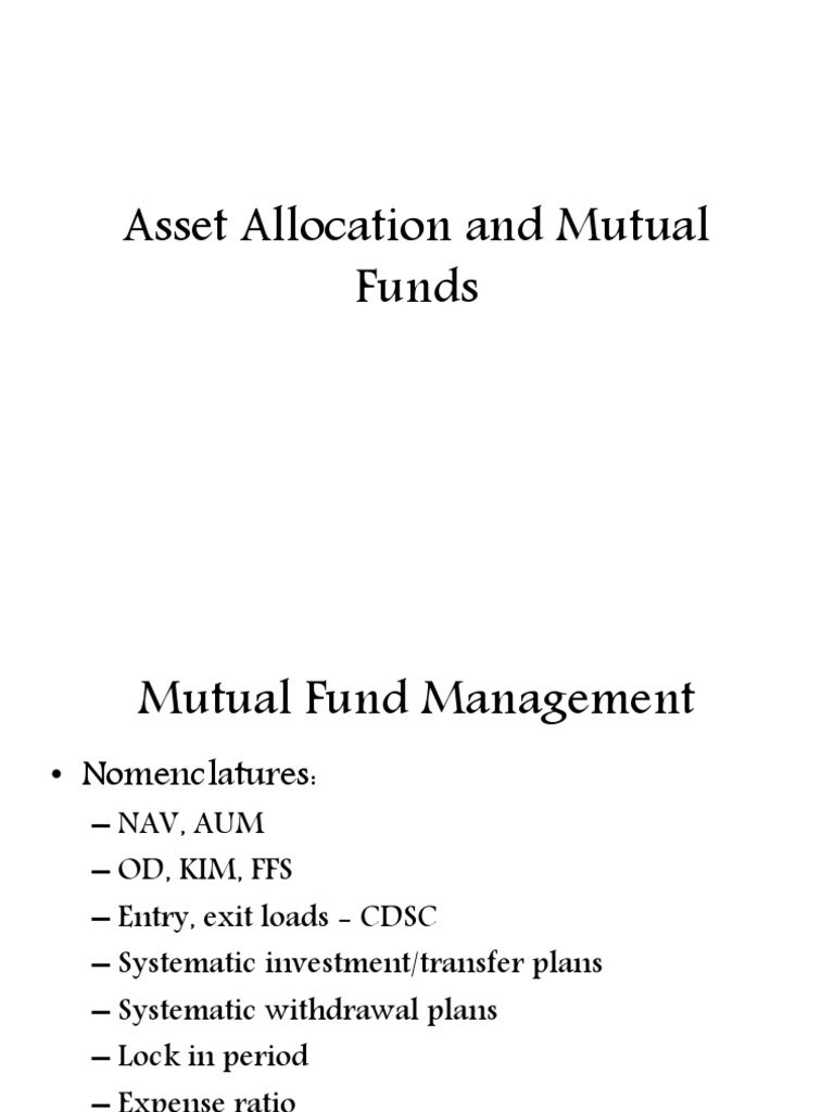 Understanding Mutual Fund Asset Allocation | PDF