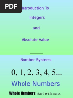 Integers & Absolute Value Introduction