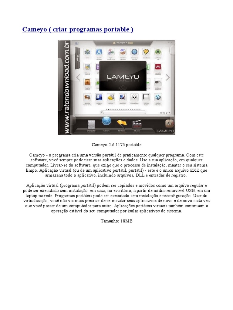 Criando Programas Portáteis com Cameyo | PDF | Computadores
