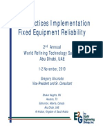 Best Practices Implementation - Fixed Equipment Reliability 2010 Greg Alvarado