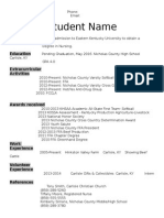 Resume - Co Op Example