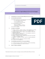 La Reflexión Gramatical en El Aprendizaje Del Uso de La Lengua