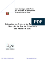 FIPE - Moradores de Rua Dados Oficiais 2003