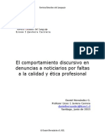 REL El Comportamiento Discursivo en Denuncias a Noticiarios Por Faltas a La Calidad y Ética Profesional Daniel Hernández