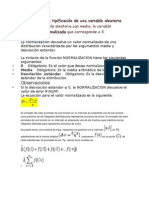 Normalización o Tipificación de Una Variable Aleatoria