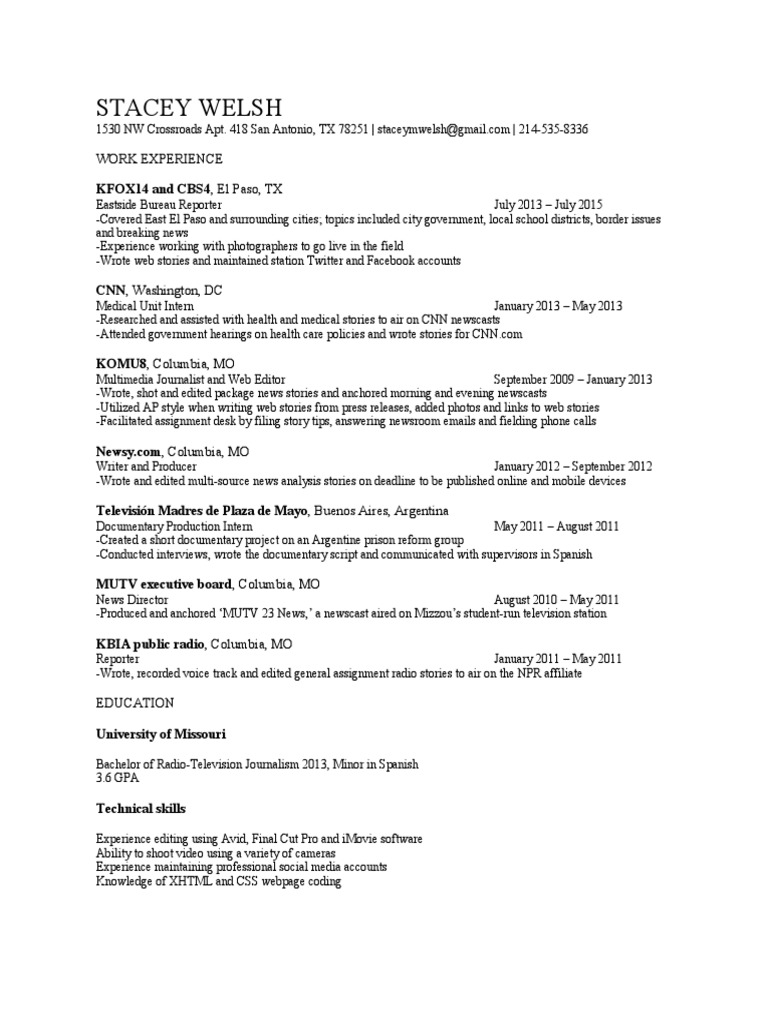 Stacey Welsh Resume | PDF
