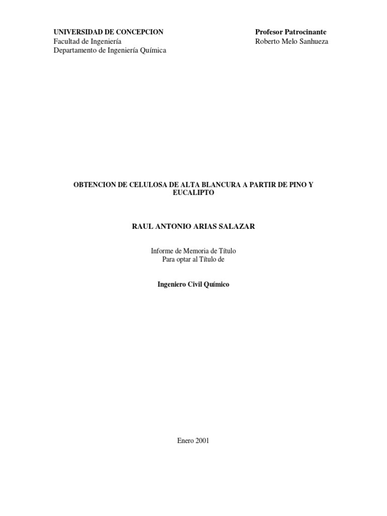 Obtenci n de celulosa de alta blancura a partir de pino y eucalipto pdf