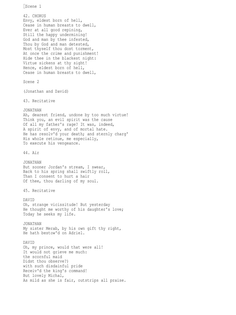 Handel Saul Atto 2 | PDF | Saul