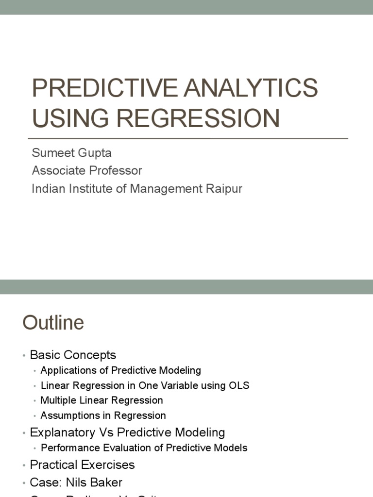 Predictive Analytics Using Regression | PDF | Multicollinearity ...
