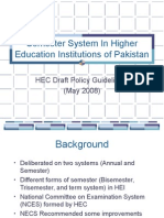 HEC Policy - Semester System Guidelines