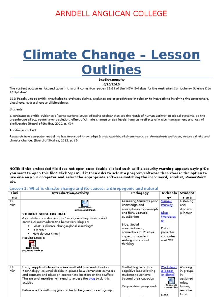 KS2 Climate Change Lesson Plan | PDF | Global Warming | Constructivism ...