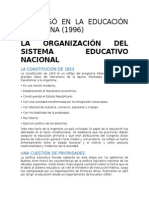 Resumen  ORGANIZACIÓN DEL SISTEMA EDUCATIVO NACIONAL