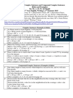 Summary of Complex Sentences and Compound Complex Sentences