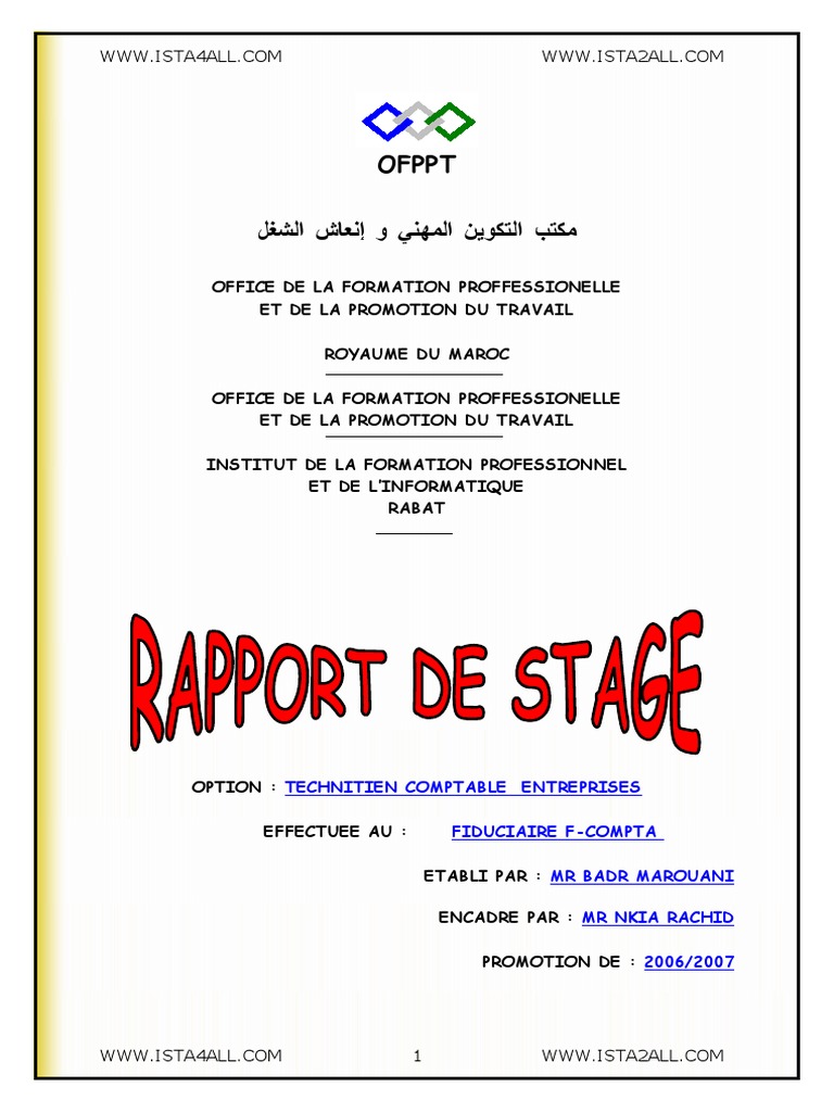 Exemple De Rapport De Stage Pdf Comptabilité Le Meilleur Exemple