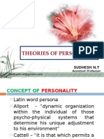 Theories of Personality: Sudhesh N.T