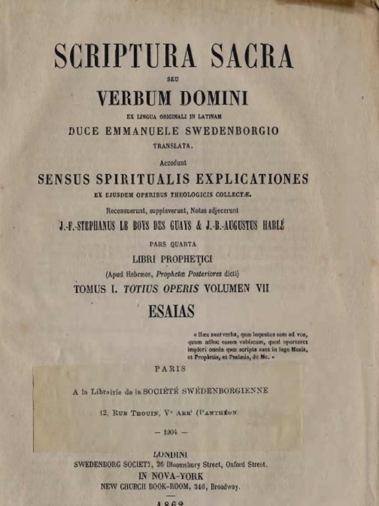 Scriptura Sacra: Verbum Domini | PDF