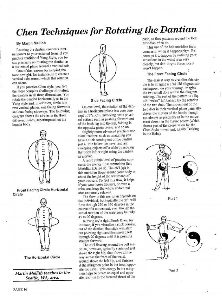Chen Techniques For Rotating The Dantian | PDF