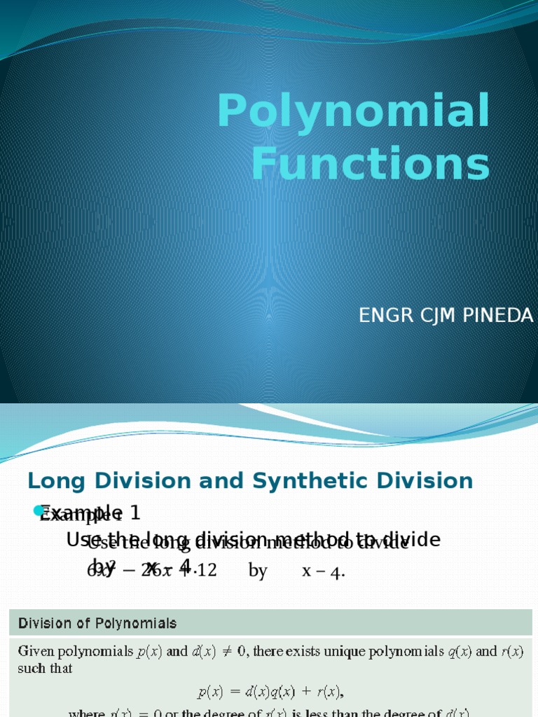 Polynomial Division Techniques Explained | PDF