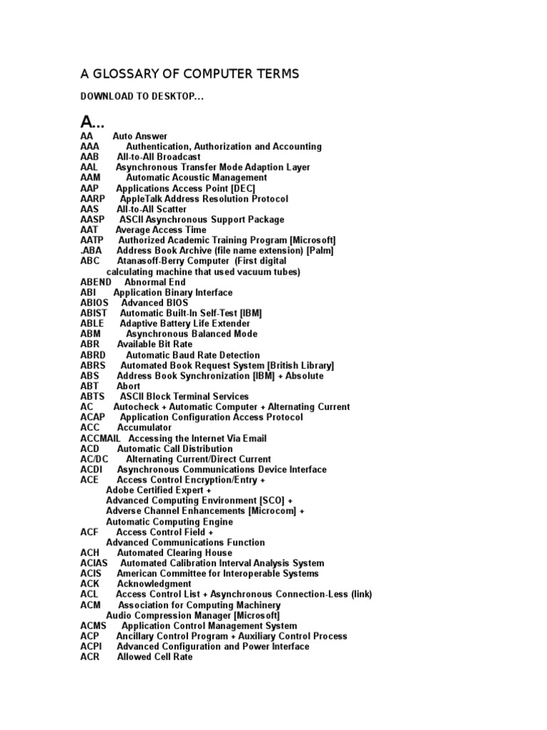 Computer Terms Glossary | PDF | Digital Subscriber Line | Computer Network