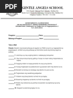 edukasyon sa pagpapakatao worksheet