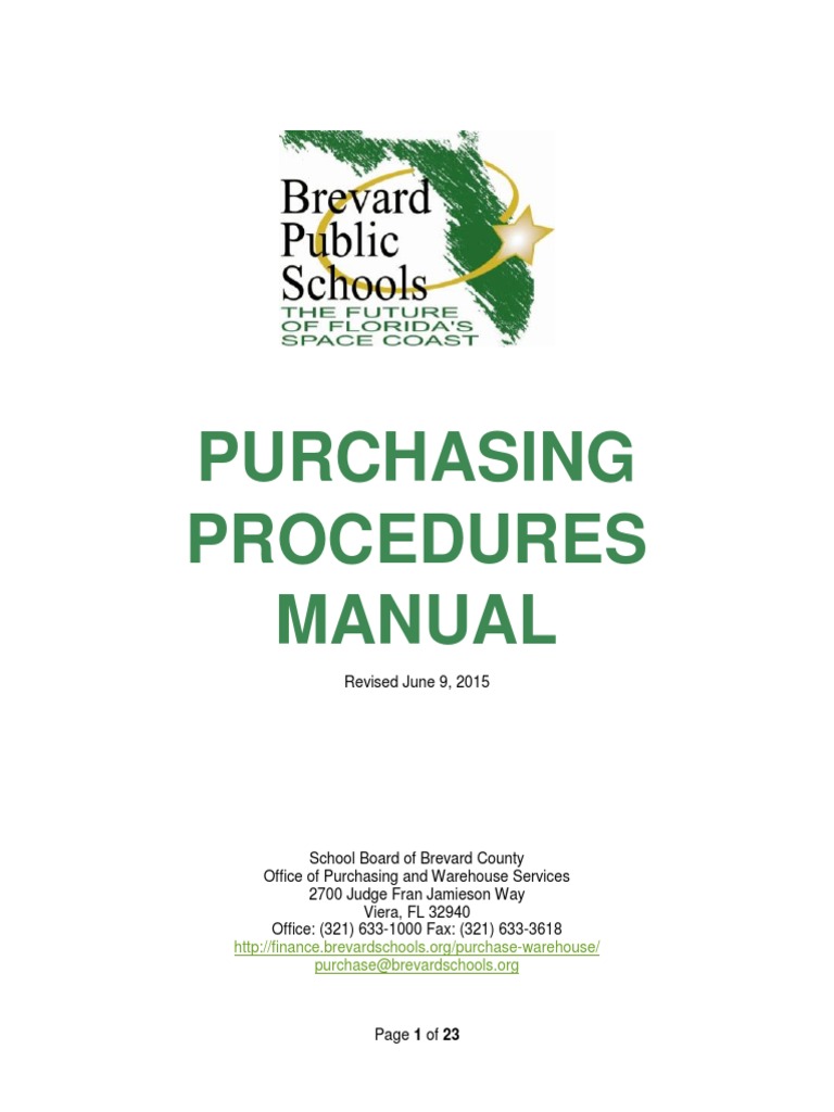 BPS Purchasing Procedures Manual | Request For Proposal | Specification ...
