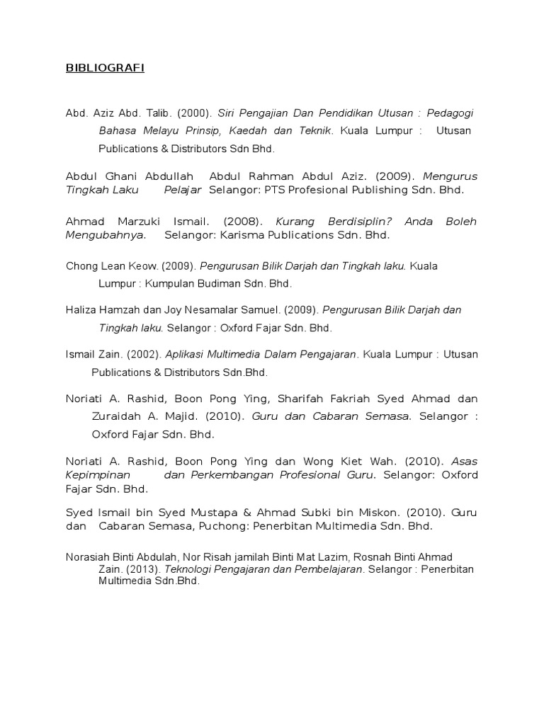Senarai Rujukan Assignment | PDF