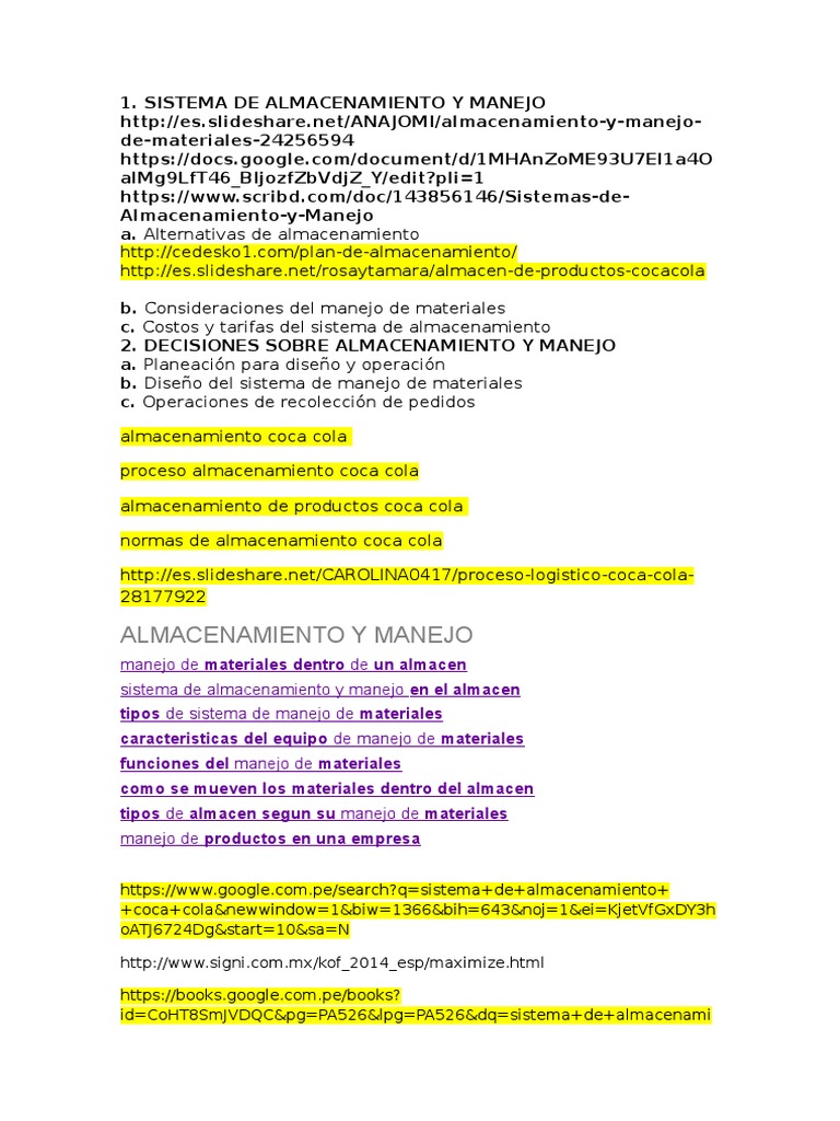 Almacenamiento y Manejo de Materiales | PDF | Almacén | Jefe de operaciones