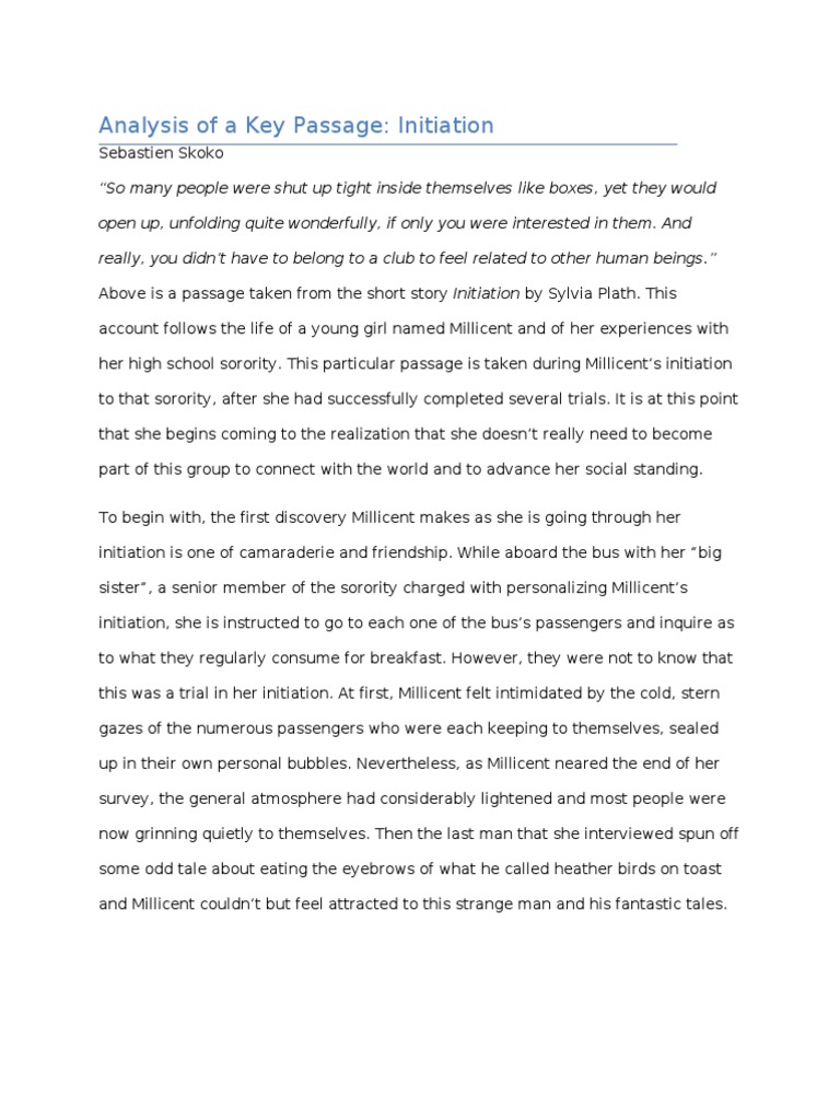 Analysis of A Key Passage - Initiation | PDF