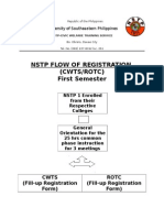 NSTP Flow of Registration (Cwts/Rotc) First Semester: University of Southeastern Philippines