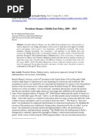 President Obama's Middle East Policy_2009-2013
