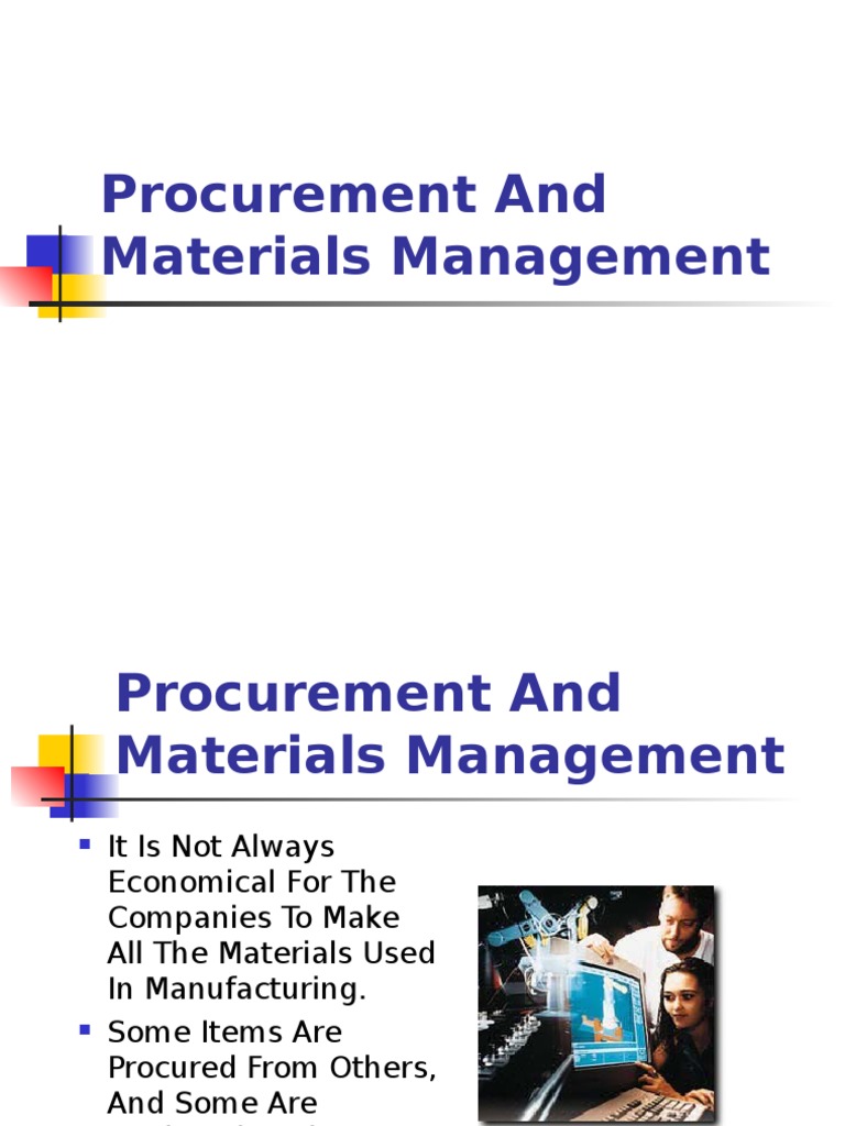 Procurement and Materials Management Overview | PDF | Business